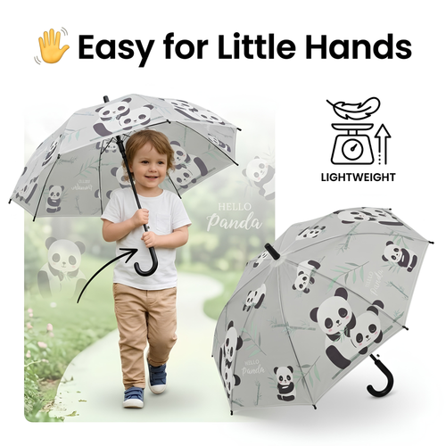 Crackles Kids Umbrella for Rain | Umbrella with Cute Cartoon Print | One Click Open | Child Safe Rounded Tips | Lightweight School Non-Foldable Stylish Umbrella for Boys & Girls and Women
