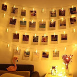 LED Photo Clip Lights – 20 Transparent Clips for Photo Display, Warm White LEDs, Battery Powered (2 AA Required, Not Included) | Clip Lights to hand photos for Room, Birthday