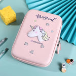 Stylish Unicorn Print Large Capacity Hardtop EVA Pencil Case Organizer School Kids Girls Women Pen Holder Pouch Multipurpose