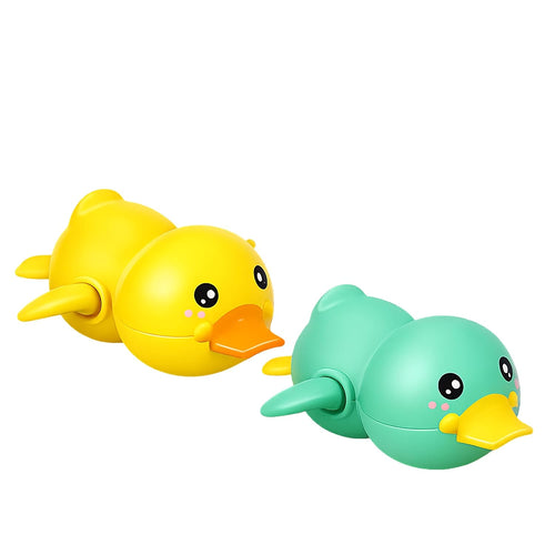 Wind-Up Cute Duck Bath Toy for Babies & Toddlers | Floating Swimming Water Toy for Kids 1 to 5 years old | Random Color, Pack of 2 | Baby Bathtub Toy, Infant Pool Toy, Wind Up Water Toy
