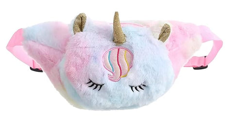 Soft Fur Unicorn Waist Pouch for Girls – Stylish Unicorn Waist Pack for Kids/Girls (Colors May Vary) - Pack of 1