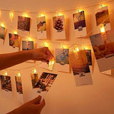 LED Photo Clip Lights – 20 Transparent Clips for Photo Display, Warm White LEDs, Battery Powered (2 AA Required, Not Included) | Clip Lights to hand photos for Room, Birthday