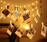 LED Photo Clip Lights – 20 Transparent Clips for Photo Display, Warm White LEDs, Battery Powered (2 AA Required, Not Included) | Clip Lights to hand photos for Room, Birthday