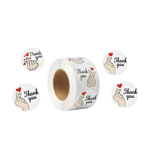 Sticker Roll – 1 Inch Self Adhesive Paper Stickers (500*2 Pcs) | Thank You, Heart, Birthday, Unicorn & More Designs | Labels for Small Business, Return Gifts, Envelopes & DIY Crafts