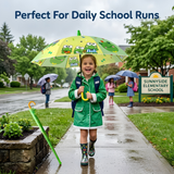 Kids PG Fabric Umbrella for Rain | Cute Cartoon Print | One Click Open | Telescopic Safety Cover | No Pinching Design | Lightweight Non-Foldable School Umbrella for Boys & Girls