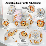 Crackles Kids Umbrella for Rain | Umbrella with Cute Cartoon Print | One Click Open | Child Safe Rounded Tips | Lightweight School Non-Foldable Stylish Umbrella for Boys & Girls and Women