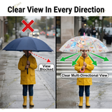 Crackles Kids Umbrella for Rain | Umbrella with Cute Cartoon Print | One Click Open | Child Safe Rounded Tips | Lightweight School Non-Foldable Stylish Umbrella for Boys & Girls and Women