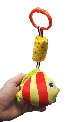 Hanging Soft Rattle Toys for Babies Girls Boys Car Seat Crib Cot Plush Soft Rattle Toy (Random Multi Color - Fish)