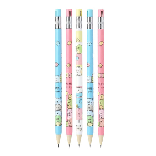 Cute Cartoon Design Mechanical Pencil Set, 2.0 HB Graphite Leads Mechanical Pencils with inbuilt sharpener - Pack of 5