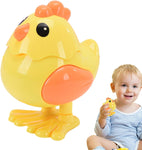 Wind-Up Jumping Chicken Hen Toy | Key-Operated Crank Mini Hen For Babies | Spring Hopping Action |Crawling Walking Toy Set for Kids | Party Favor & Birthday Gift for Boys and Girls -Pack of 1