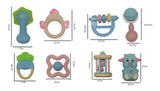 Baby Rattles & Teethers Set of 8 (Pack of 1) | BPA-Free Newborn Rattle Toys for Infants 0–18 Months | Soft Sensory Teething Toys for Babies | Early Development Toy Set