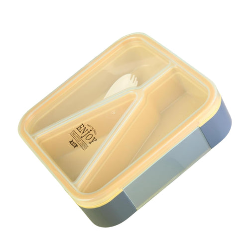 Modern Designer Square Leak Proof 850 Ml Lunch Box with 1 Fork for School Kids Boys and Girls and Office Men and Women (Pack Of 1 ,Multicolor)