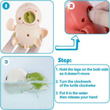 Wind-Up Turtle Bath Toy for Babies & Toddlers | Floating Swimming Water Toy for Kids 1 to 5 years old | Random Color, Pack of 1 | Baby Bathtub Toy, Infant Pool Toy, Wind Up Water Toy