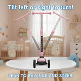 Foldable Kick Scooter for Kids with LED Light Wheels | Skating Cycle Style Scooter with Adjustable Handle & Foldable Design Lightweight Ride-On Toy for Boys & Girls Outdoor Toy (Random Color)