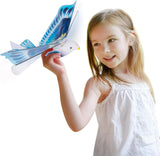 Electric Gliding Flying Bird Toy with Lights - Rechargeable Flying Toy Bird for Kids - Flaps Wings to Fly High and Fast - Outdoor Toys for Boys and Girls - Birthday Gift Idea Ages 3 4 5