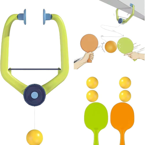 Portable Door Hanging Table Tennis Trainer for Kids | Indoor Ping Pong Game Set with 2 Rackets and 4 Balls | Fun Sports Toy for kids