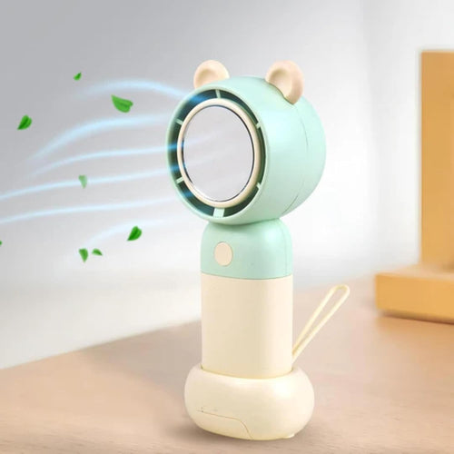 Mini Portable Fan Powerful Hand Fan Cute Design 3 Speed Personal Small Desk Fan with stand, Light weight Rechargeable USB Handheld Fan for Girls, Women, Kids, Indoor, Outdoor - Multi Color