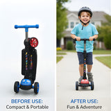 Foldable Kick Scooter for Kids | Skating Cycle Style Scooter with Adjustable Handle & Foldable Design Lightweight Ride-On Toy for Boys & Girls Outdoor Toy (Random Color )