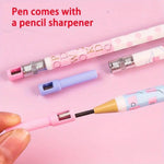 Cute Cartoon Design Mechanical Pencil Set, 2.0 HB Graphite Leads Mechanical Pencils with inbuilt sharpener - Pack of 5