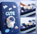 Space Pencil Case for Kids - 3D Eva with Cute Squishy Astronaut Pencil Case for Kids, Pencil Box for Kids, Zipper Pencil case for Boys, Return Gifts for (Kids Pack of 1)