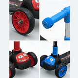 Foldable Kick Scooter for Kids | Skating Cycle Style Scooter with Adjustable Handle & Foldable Design Lightweight Ride-On Toy for Boys & Girls Outdoor Toy (Random Color )