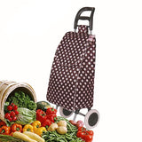 Shopping Trolley Bag with Wheels | Grocery, Fruits, Vegetables Basket | Laundry Cart | - Multi Color, Random Color.