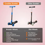 Foldable Kick Scooter for Kids with LED Light Wheels | Skating Cycle Style Scooter with Adjustable Handle & Foldable Design Lightweight Ride-On Toy for Boys & Girls Outdoor Toy (Random Color)