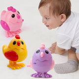 Wind-Up Jumping Chicken Hen Toy | Key-Operated Crank Mini Hen For Babies | Spring Hopping Action |Crawling Walking Toy Set for Kids | Party Favor & Birthday Gift for Boys and Girls -Pack of 1