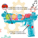 Light Up Gear Toy Gun for Kids, Toy Guns For Boys With Moving Gears, LED Effects, and Music, Interactive LED Toy Guns for Kids, Great Gift Idea Light Up Toys For Kids , Random Color