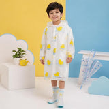Kids Printed Raincoat for Boys & Girls, Hooded Waterproof Rain Coat with Full Sleeves and Front Button Closure for 8-11 Years Girls and Boys, Child Height 110–130 cm