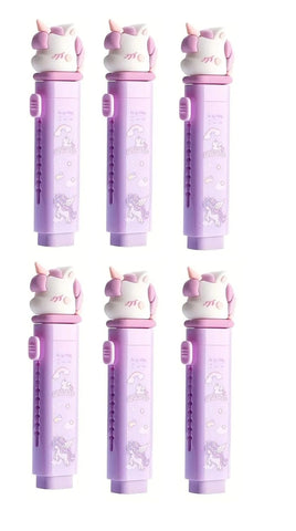Cute Kawaii Cartoon Unicorn Eraser in a Cutter Shape and and Extra Eraser in Each Pack Pencil Rubber Eraser Set Stationery for Boys and Girls and Birthday Return Gifts - Pack of 1