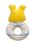 Combo Pack of Giraffe Face Rattle Soft Toy with Squeeze Handle for Squeaky Sound and Rattle Sound and a Round Rattle (Random Multi Color)