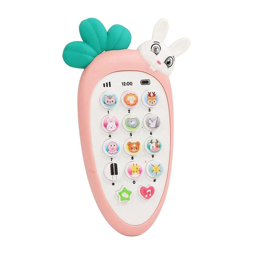 Radish Style Educational Pretend Play Cell Phone Toy | Musical Mobile with Rabbit Shape, Music, Ringtones & Lights Birthday Gifts for kids, Infant & Toddlers (Multicolor)