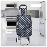 Shopping Trolley Bag with Wheels | Grocery, Fruits, Vegetables Basket | Laundry Cart | - Multi Color, Random Color.