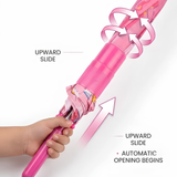 Crackles Kids PG Fabric Umbrella for Rain | Cute Cartoon Print | One Click Open | Telescopic Safety Cover | No Pinching Design | Lightweight Non-Foldable School Umbrella for Boys & Girls