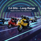 2.4GHz Remote Control Bike with Real Smoke Effect, Hindi Music & Lights | 4 Direction + 360° Rotation RC Motorcycle | Rechargeable Battery Included | Remote Bike Toy for Kids Boys & Girls
