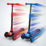 Foldable Kick Scooter for Kids | Skating Cycle Style Scooter with Adjustable Handle & Foldable Design Lightweight Ride-On Toy for Boys & Girls Outdoor Toy