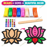 Diwali Rangoli DIY Art & Craft Kit for Kids, Boys & Girls | 6 MDF Cutouts, 8 Colourful Snow Mud Pouches & Ganesh Lakshmi Standee | Diwali Decoration, Festive Activity & Gift Set for Home