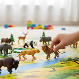12 PCS Medium Size Wild Animals Toys for Kids | Realistic Jungle & Safari Animal Figures | Wildlife Toy Set for Pretend Play, Learning & Education | Durable Zoo Animals for Kids