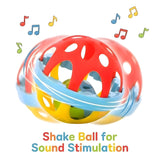 Colourful Baby Rattles & Teethers Set (Pack of 4 with Shake Ball) | Newborn Sensory Toy Set for 0 Months+ | Soft Infant Rattle Toys for Early Development  Non-Toxic Plastic Infant Toy Gift Set