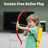 Super Archery Bow and Arrow Set for Kids with quiver | Indoor Outdoor Archery Game with 4 Suction Tip Arrows | Boys Toys Age 4-14 Years | Action Adventure Shooting Game Toy