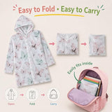 Kids Printed Raincoat for Boys & Girls, Hooded Waterproof Rain Coat with Full Sleeves and Front Button Closure for 8-11 Years Girls and Boys, Child Height 110–130 cm