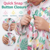 Kids Printed Raincoat for Boys & Girls, Hooded Waterproof Rain Coat with Full Sleeves and Front Button Closure, for 8-11 Years Girls and Boys, Child Height 110–130 cms