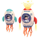 Space Rocket Baby Toy, Infant Tummy Time Toys for 3-6 Months, Interactive Crawling Rocket with Music, Lights, Water Steam, Star Projection for 6-12, 12-18 Month Toddlers Birthday Gifts