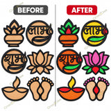 Diwali Rangoli DIY Art & Craft Kit for Kids, Boys & Girls | 6 MDF Cutouts, 8 Colourful Snow Mud Pouches & Ganesh Lakshmi Standee | Diwali Decoration, Festive Activity & Gift Set for Home