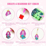 DIY Diamond Painting Keychain Making Kit for Kids, Make 15 Acrylic Gem Art Keychains, Mermaid & Sea Theme 5D Diamond Art Craft Activity Kit, Creative Birthday Gift for Girls 6+ Years
