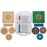 DIY Mandala Art Kit with 5 MDF Cutouts & 12 Acrylic Color Pens – Art Board, Tea Coasters, Bookmark & Fridge Magnet – DIY Craft Kit, Creative Activity & Gift for Kids & Adults