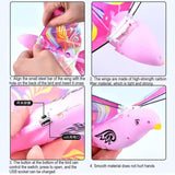 Electric Gliding Flying Bird Toy with Lights - Rechargeable Flying Toy Bird for Kids - Flaps Wings to Fly High and Fast - Outdoor Toys for Boys and Girls - Birthday Gift Idea Ages 3 4 5