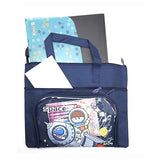 Cute School File Folder Document Astronaut Bag Student Canvas Travel/Tuition Bag for Boys Girls Notebook Tote Bag Cute Cartoon Folder Stationery for Kids Random Theme (Pack of 1)