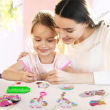 DIY Diamond Painting Sticker Kit for Girls, 15 Cute Unicorn & Sweet Theme Gem Art Stickers, 5D Diamond Art & Craft Activity Kit, Creative Birthday Gift for Girls 6-12 Years